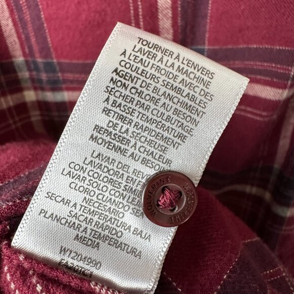 Wolverine Women's Flannel Button Down Shirt - Medium, Burgundy/Maroon - Picture 5 of 6